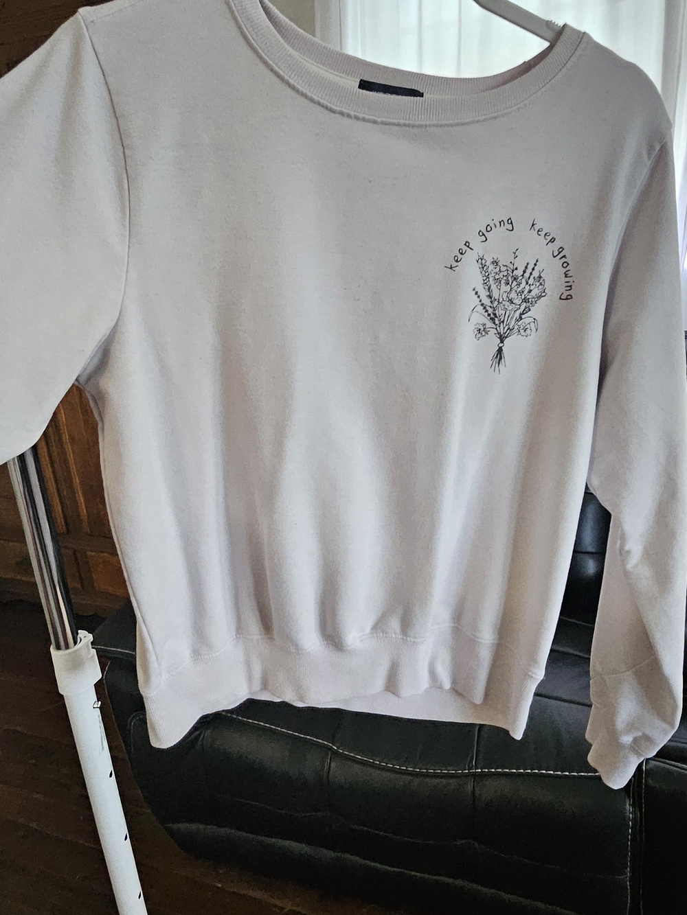 Wildfox White 'Keep Going Keep Growing' Crewneck Sweater